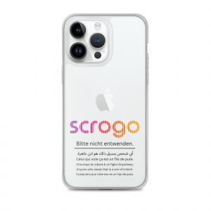 SCROGO 2in1 iPhone Klau- und Spastikschutz mit schwarzer Schrift - Level 2