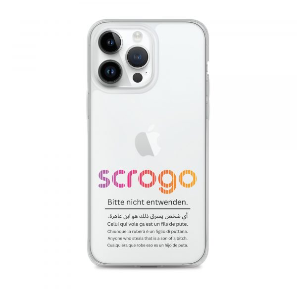 SCROGO 2in1 iPhone Klau- und Spastikschutz mit schwarzer Schrift - Level 2