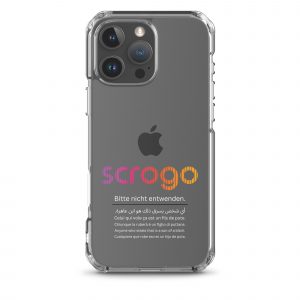 SCROGO 2in1 iPhone Klau- und Spastikschutz mit weißer Schrift - Level 2