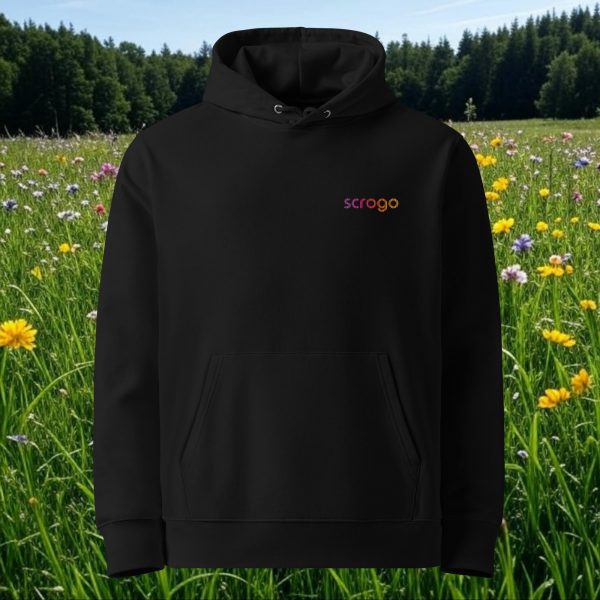 Schwarzer Umweltfreundlicher Unisex-Kapuzenpullover - Level 6 – Bild 2