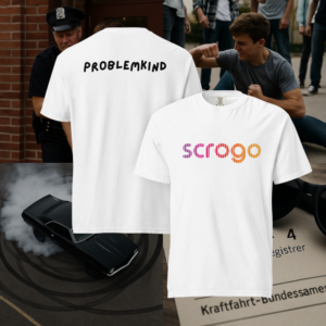Problemkind-T-Shirt locker in Weiß - Level 4